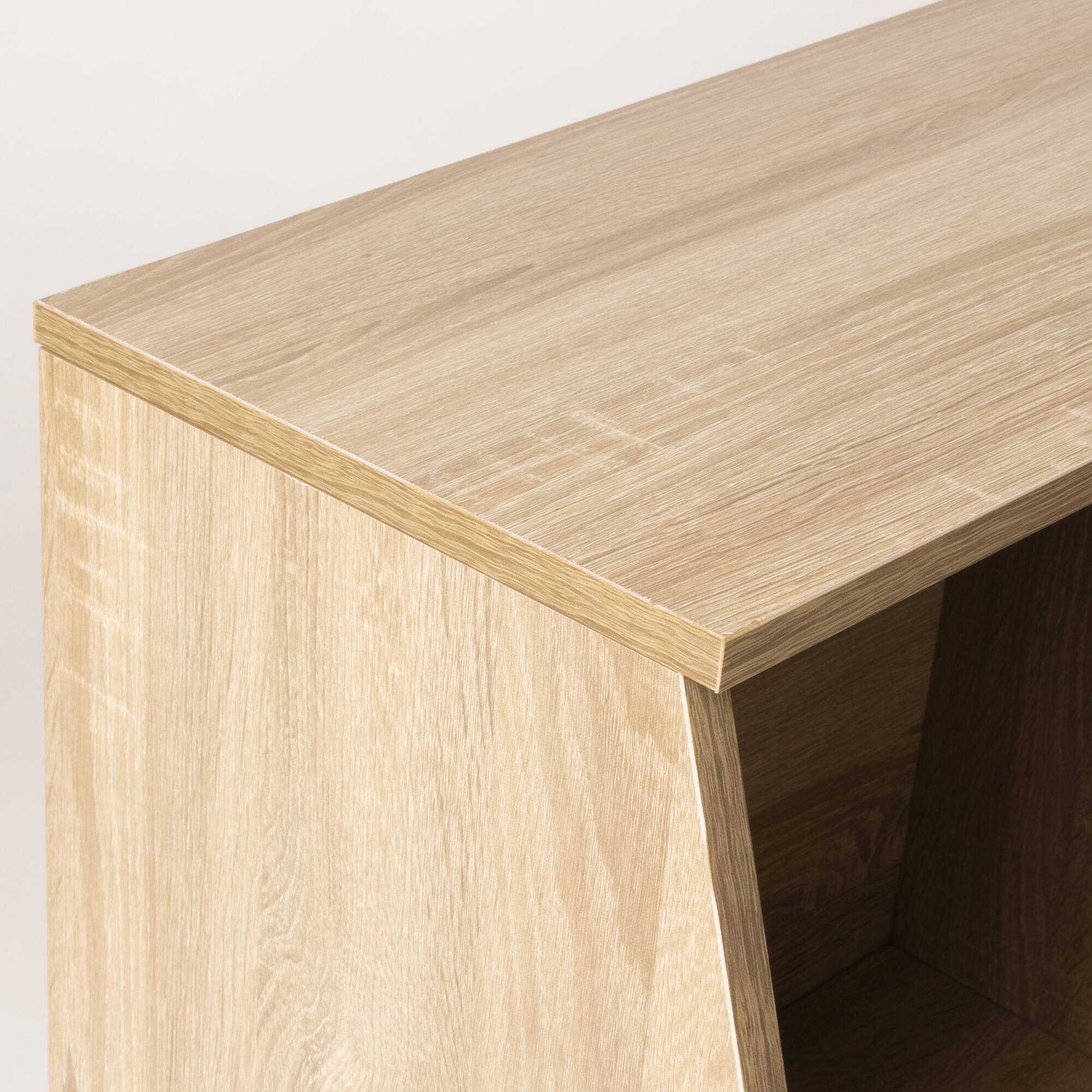 32" Oak Shoe Rack Bench Storage Unit